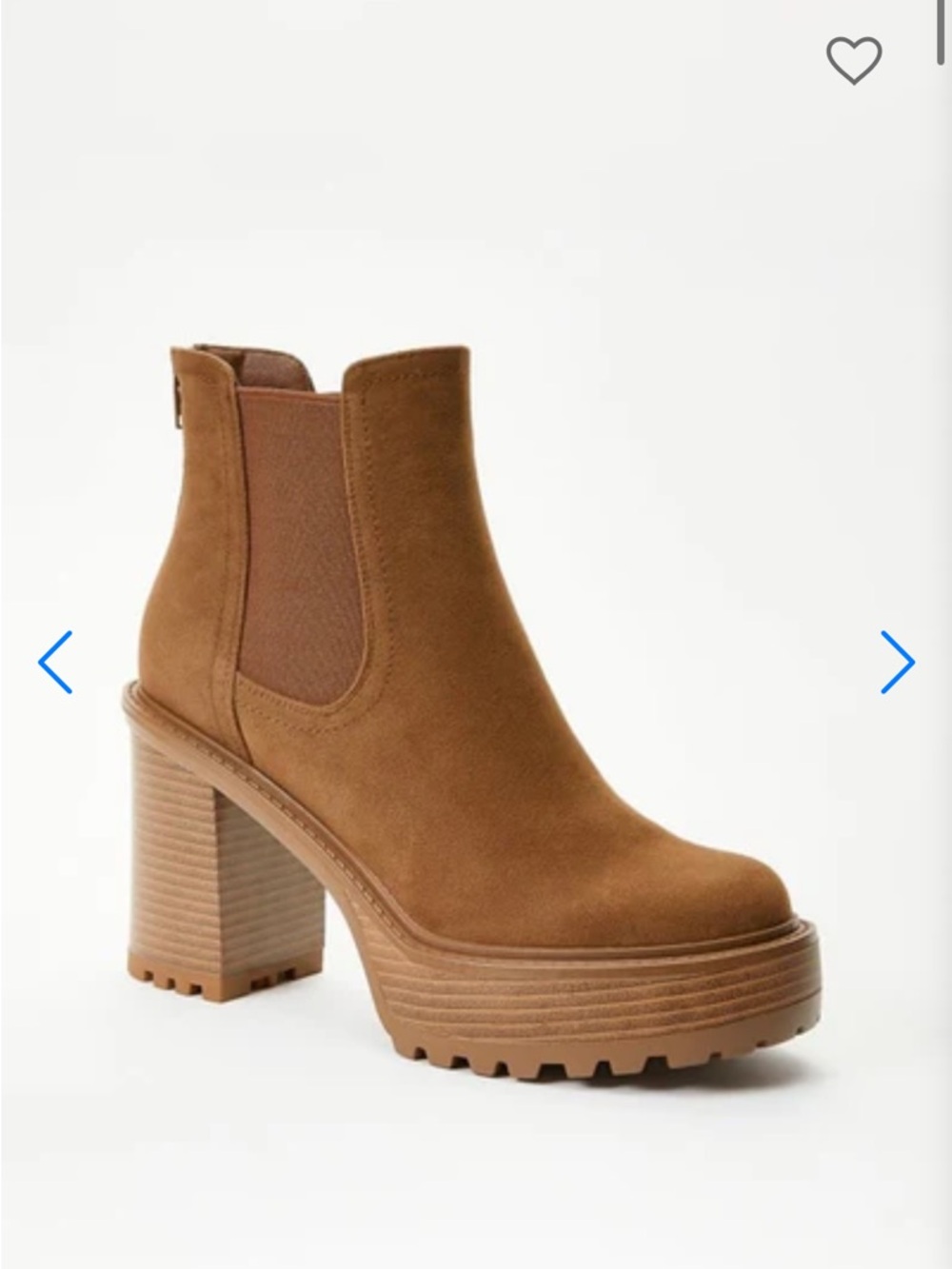 JustFab Tan Suede Chunky Chelsea Platform Boot